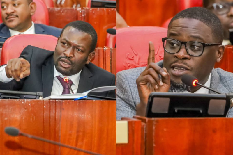Photo collage of Edwin Sifuna and Nairobi Governor Johson Sakaja.